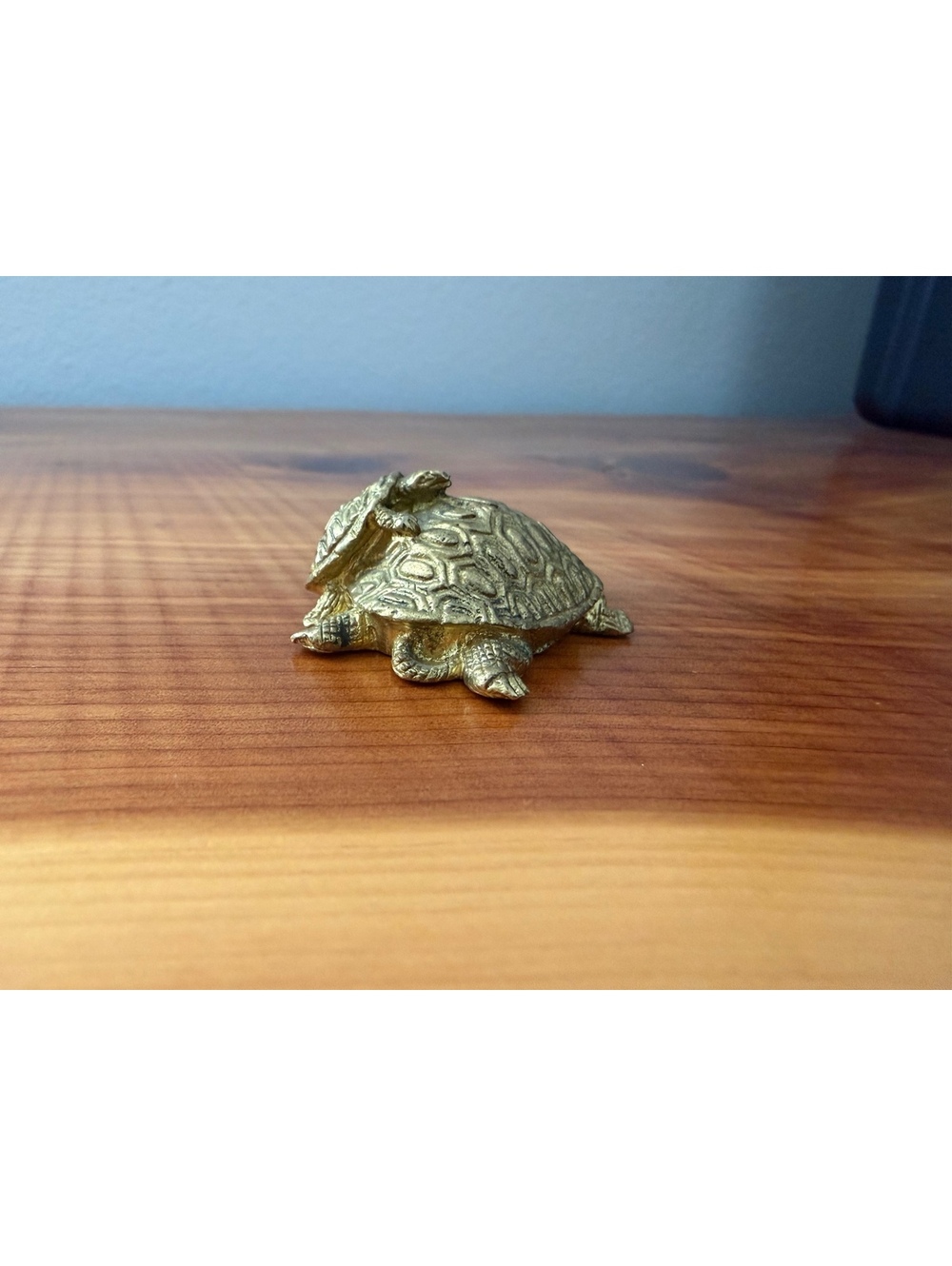 Vintage Brass Baron Pair Mini Figurine Tortoise San Diego, Ca Brass - Picture 4 of 6